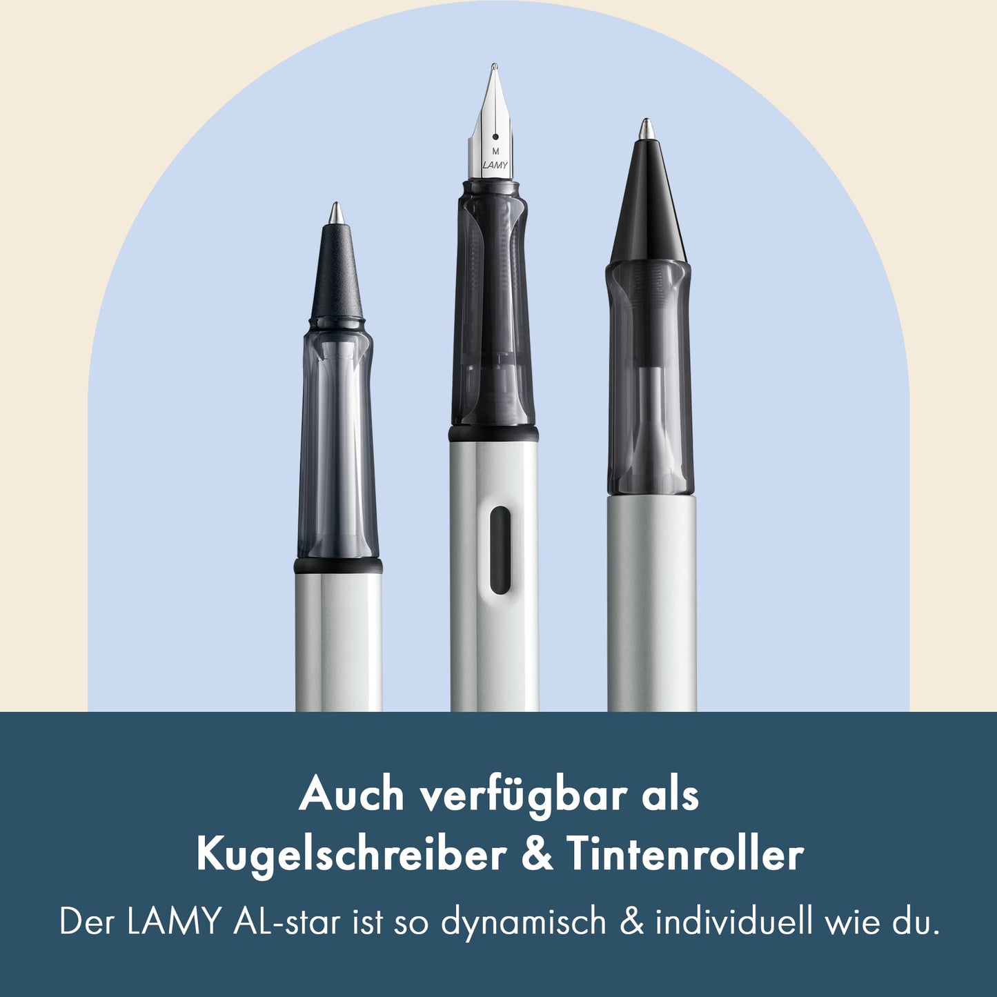 Lamy AL-star glossy red fountain pen with polished steel nib in line width F - 1236535