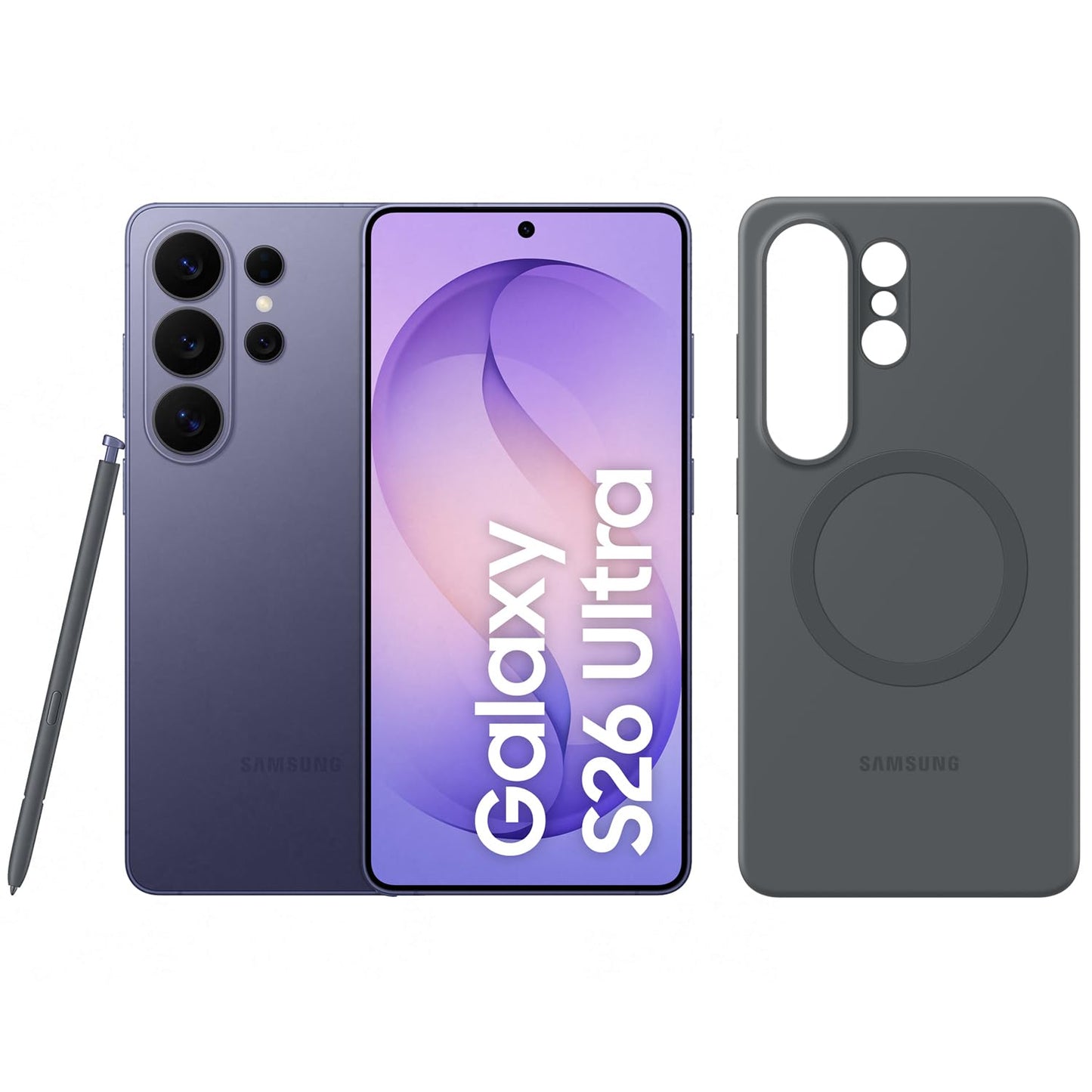 Samsung Galaxy S26 Ultra AI smartphone with Galaxy AI, no contract, Android, privacy display, 12 GB RAM, 1 TB storage, Cobalt Violet, 3 year manufacturer's warranty, including silicone magnet case - F-MS948BLBGAMZ