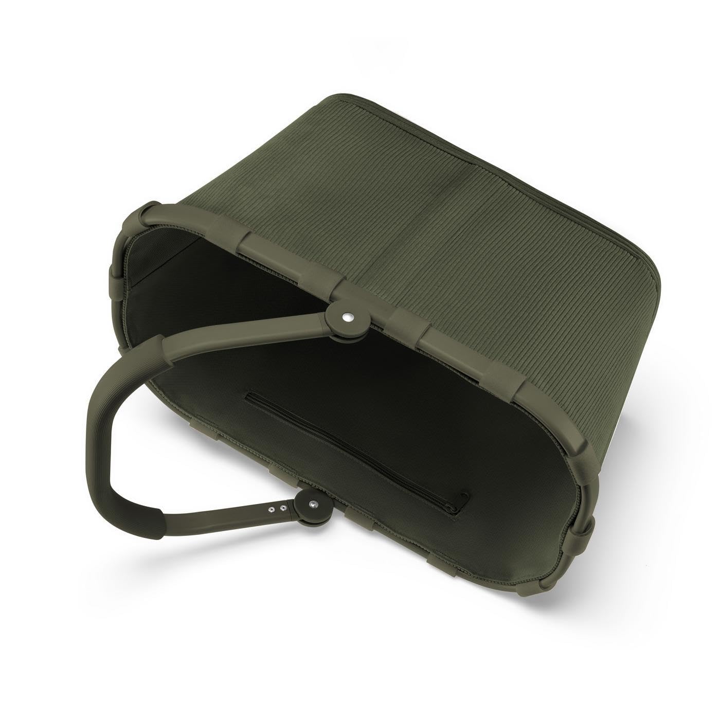 Reisenthel carrybag cord dark matcha – Stable shopping basket with lots of storage space and practical inner pocket – Elegant and water-repellent design - BK5057
