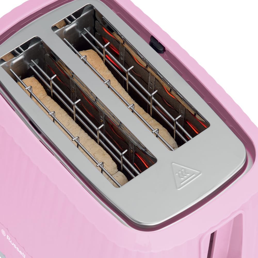 Russell Hobbs Toaster Eden Raspberry, 2-Slice, with Bun Warmer - 27372-56
