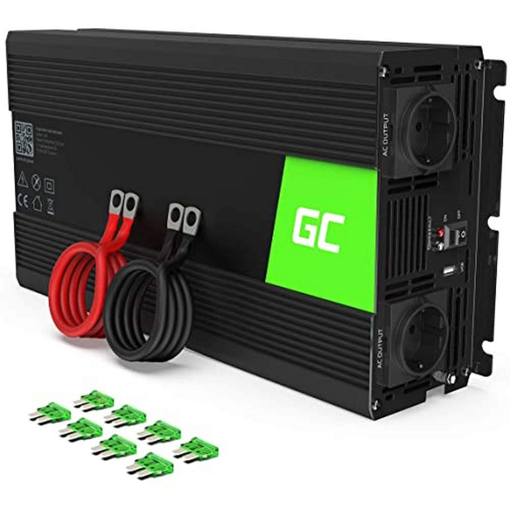 Green Cell® 1500W/3000W 24V to 230V Pure Sine Volt Car Voltage Converter Inverter Converter Pure Sine Wave Power Solar Inverter DC AC Converter Current Converter Caravan Car Charger