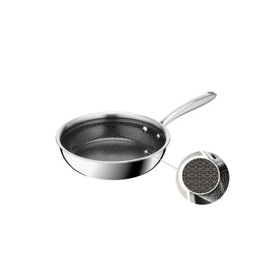 Tefal Master Mesh tigaie ceramică, 20 cm, tehnologie HybridMesh, suprafață rezistentă la zgârieturi, prăjire optimă, eliberare ușoară, formă adâncă, compatibilă cu toate tipurile de plite, oțel inoxidabil, E5330304