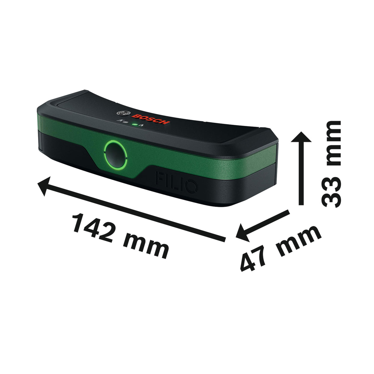 Bosch Filio Gas Level Indicator (Ultrasound technology, compatible with 200–350 mm steel and aluminum gas cylinders, LED display, battery status indicator, magnetic mounting) - 0603684000