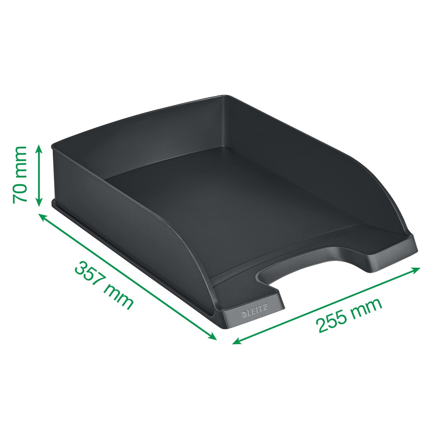 Leitz letter basket standard A4, pack of 5, letter tray in premium quality, stackable storage compartments as desk organiser, can be combined with Plus series, green, 52270055