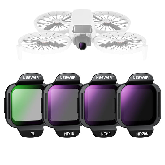 NEEWER ND Filter Set, Compatible with DJI Flip/Lito X1 Drone, ND16, ND64, ND256, CPL, Attachable, Multi-Coated, HD Neutral Density and Circular Polarization Filter Accessory Set, FL-N33 - 10105876