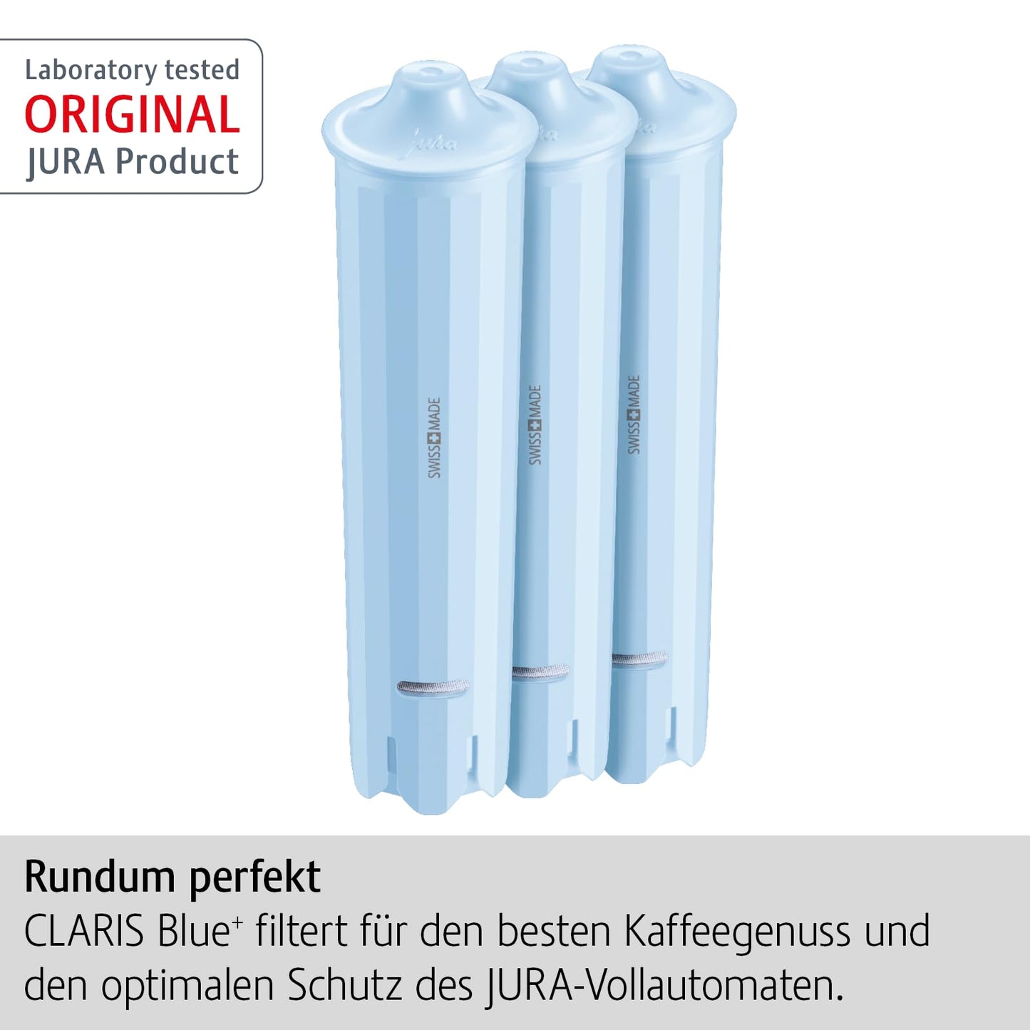 JURA original - CLARIS Blue+ filter cartridge with added hygiene - TÜV-certified hygiene - pack of 3 - 24231