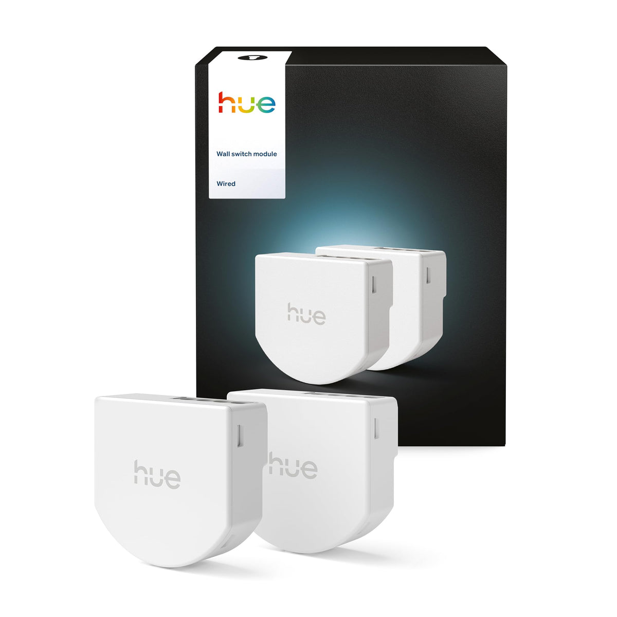 Philips Hue wired Smart Switch, 2-pack, for easy control of Hue lights, no batteries required, controllable via app or voice command, compatible with Apple Home, Google Home, and Alexa. - 929004297004