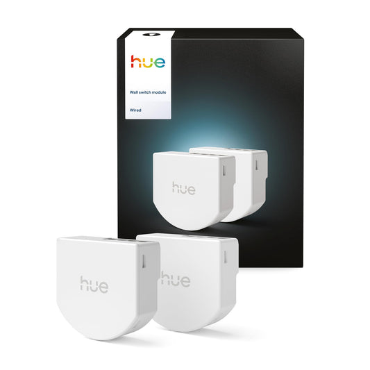 Philips Hue wired Smart Switch, 2-pack, for easy control of Hue lights, no batteries required, controllable via app or voice command, compatible with Apple Home, Google Home, and Alexa. - 929004297004