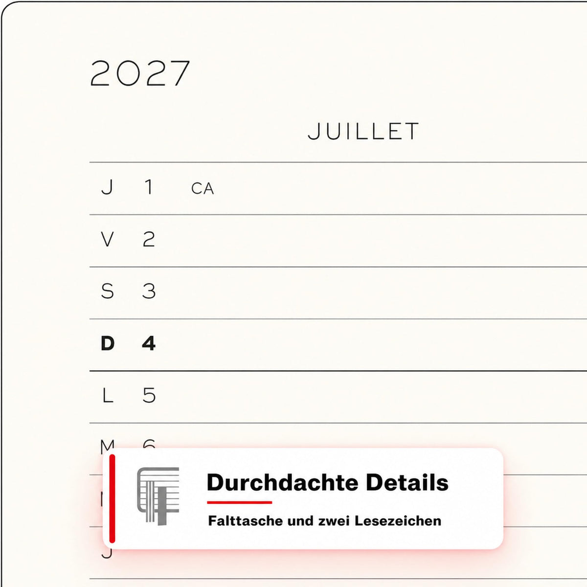 LEUCHTTURM1917 weekly calendar 2027 medium (A5) with notebook, lined - appointment planner French, indigo, softcover, January-December 2027, weekly overview on the left + note page on the right - 400393