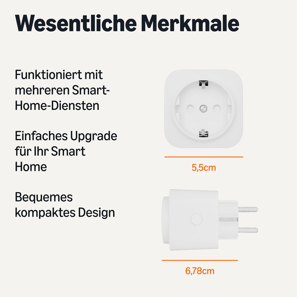 Amazon Basics Smarter Stecker, compatibil cu Matter, compatibil cu Amazon Alexa, Google Home, Apple HomeKit, necesar hub Matter, doar WiFi 2,4GHz, alb, set de 4 bucăți - HPP-C11X-MW