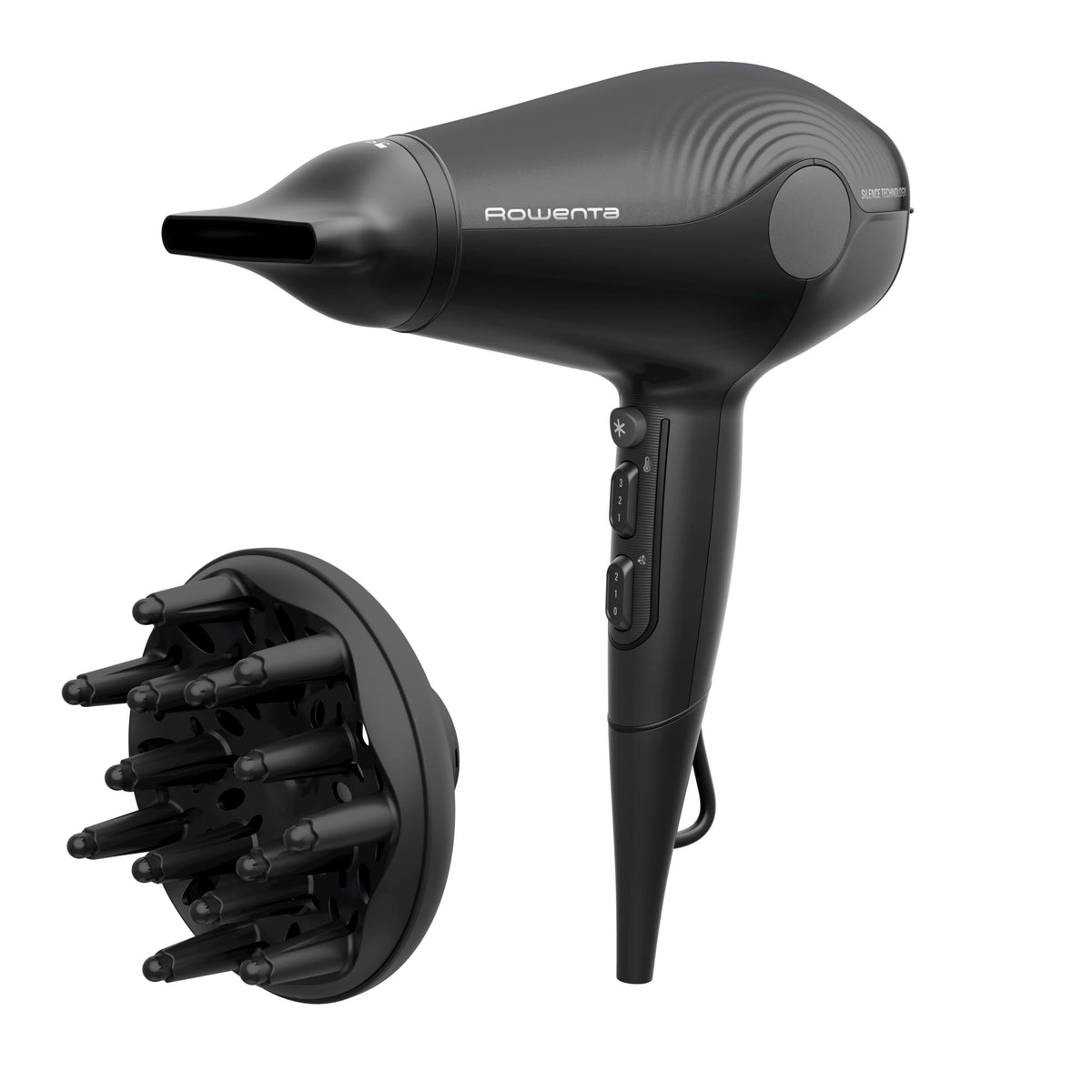 Rowenta Hair Dryer UltraSilence Extremely Quiet, 2100 EW for powerful airflow, anti-static ion generator technology, compact, lightweight, CV6430F0