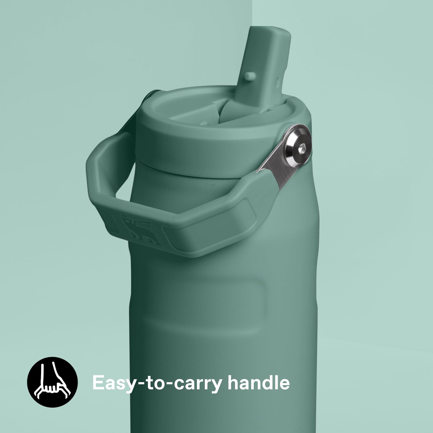 Stanley 1913 Flip Straw Drinking Bottle with Straw 0.7L - Thermo Mug Cools for 10 Hours - Ice Cold for 3 Days - BPA Free - Leakproof - For Drink Holders - Dishwasher Safe - Shale - 100000143061