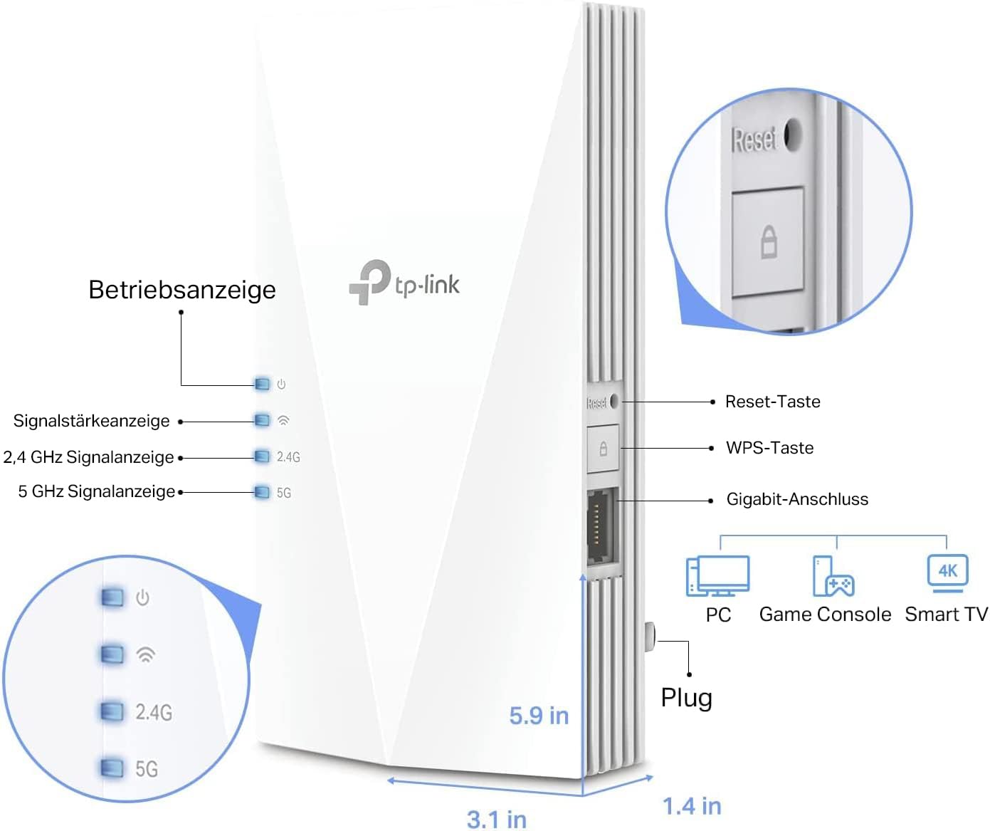 TP-Link RE700X WiFi 6 WLAN amplifier repeater AX3000