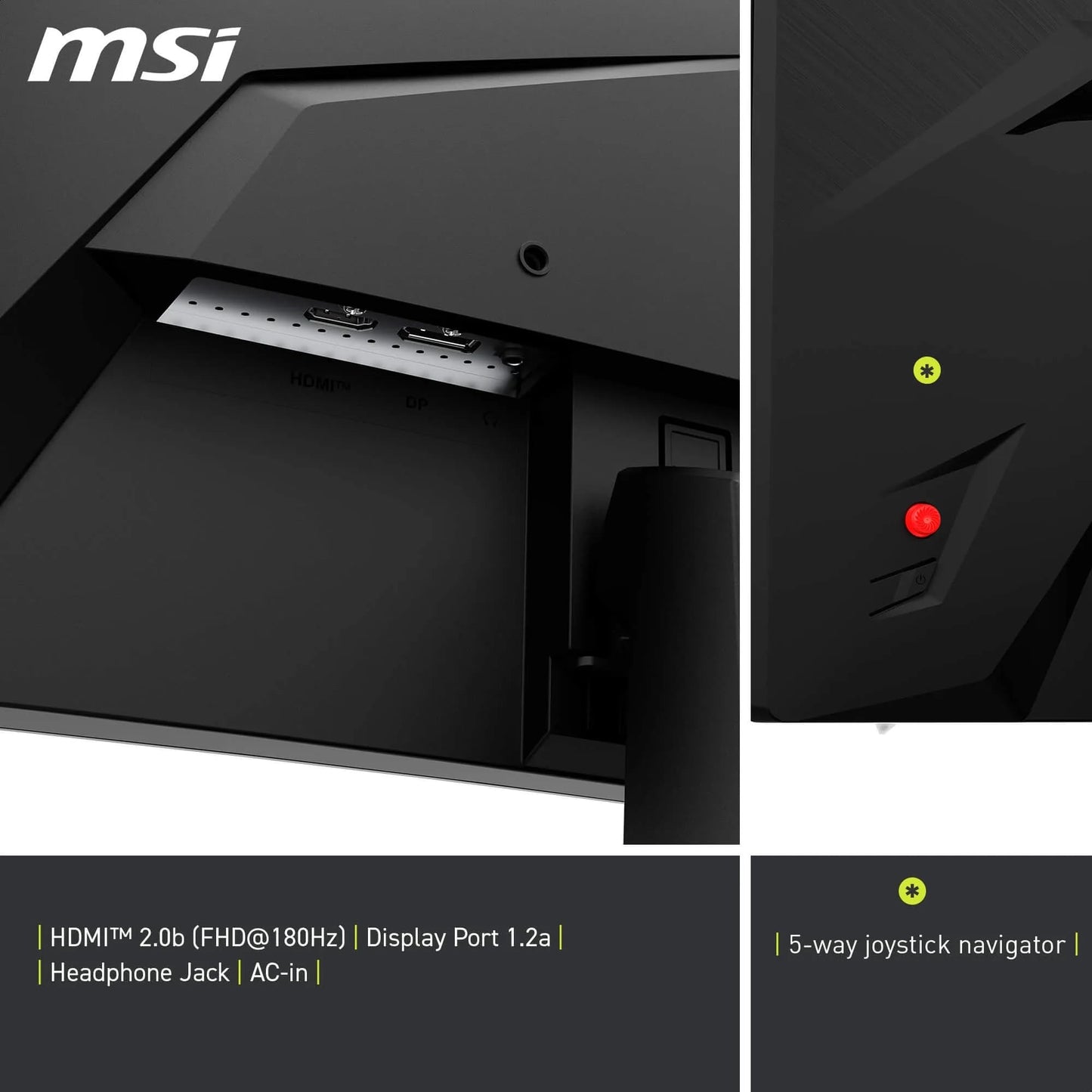 MSI MAG 242CA 24" FHD Gaming Monitor with 1500R Curvature, 1920 x 1080 VA, 180 Hz, 1 ms, HDR Ready, Eye Care, HDMI 2.0b, DP 1.2a, Frameless, Tilt Adjustable, VESA Mount, Black - 4711377389501
