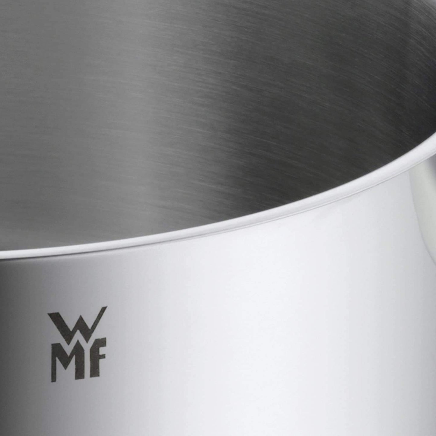 WMF mini cooking pot small 14cm, metal lid, meat pot induction 1.3l, Cromargan stainless steel, stackable, for small portions, single household - 0714776040