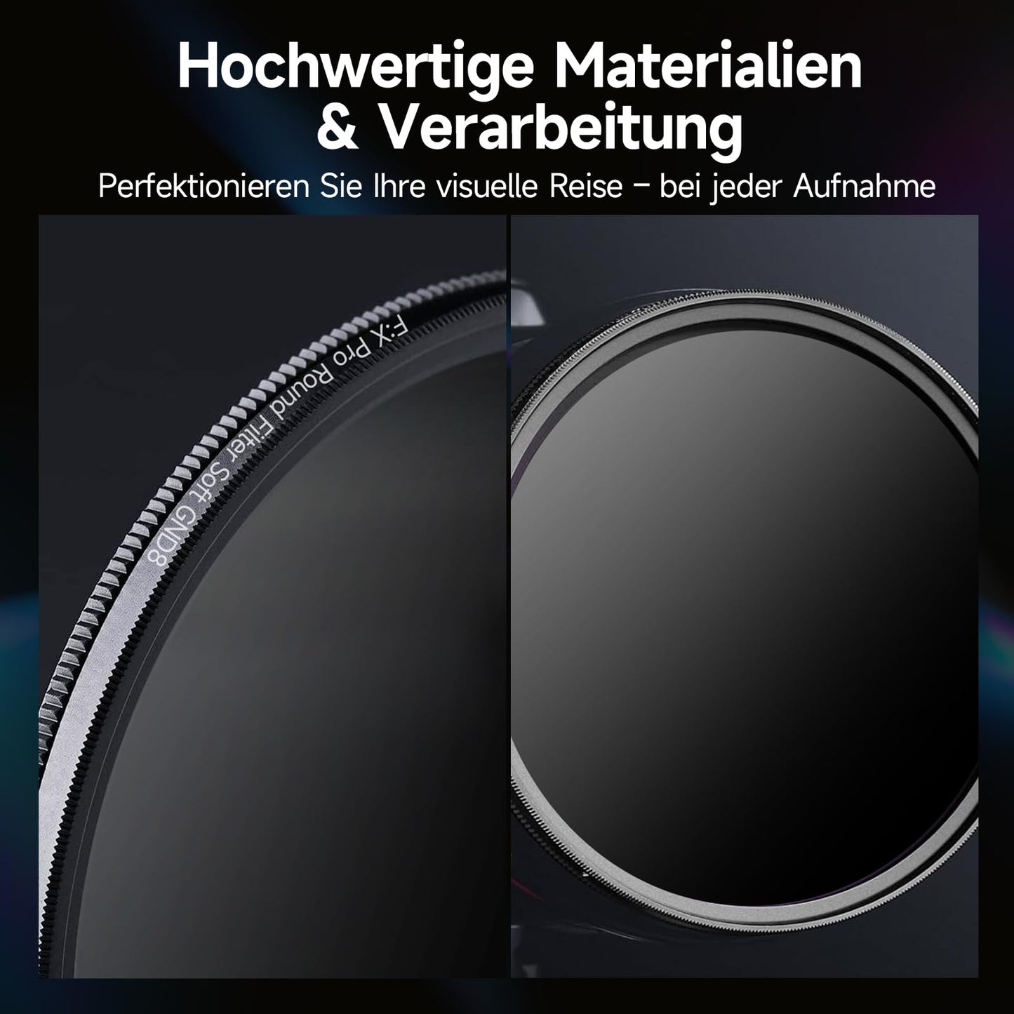 Rollei F:X Pro gray gradient round filter Soft GND 8 screw filter with rotating ring for adjusting the gradient along the axis of rotation Ideal for landscape and architectural photography (77 mm)
