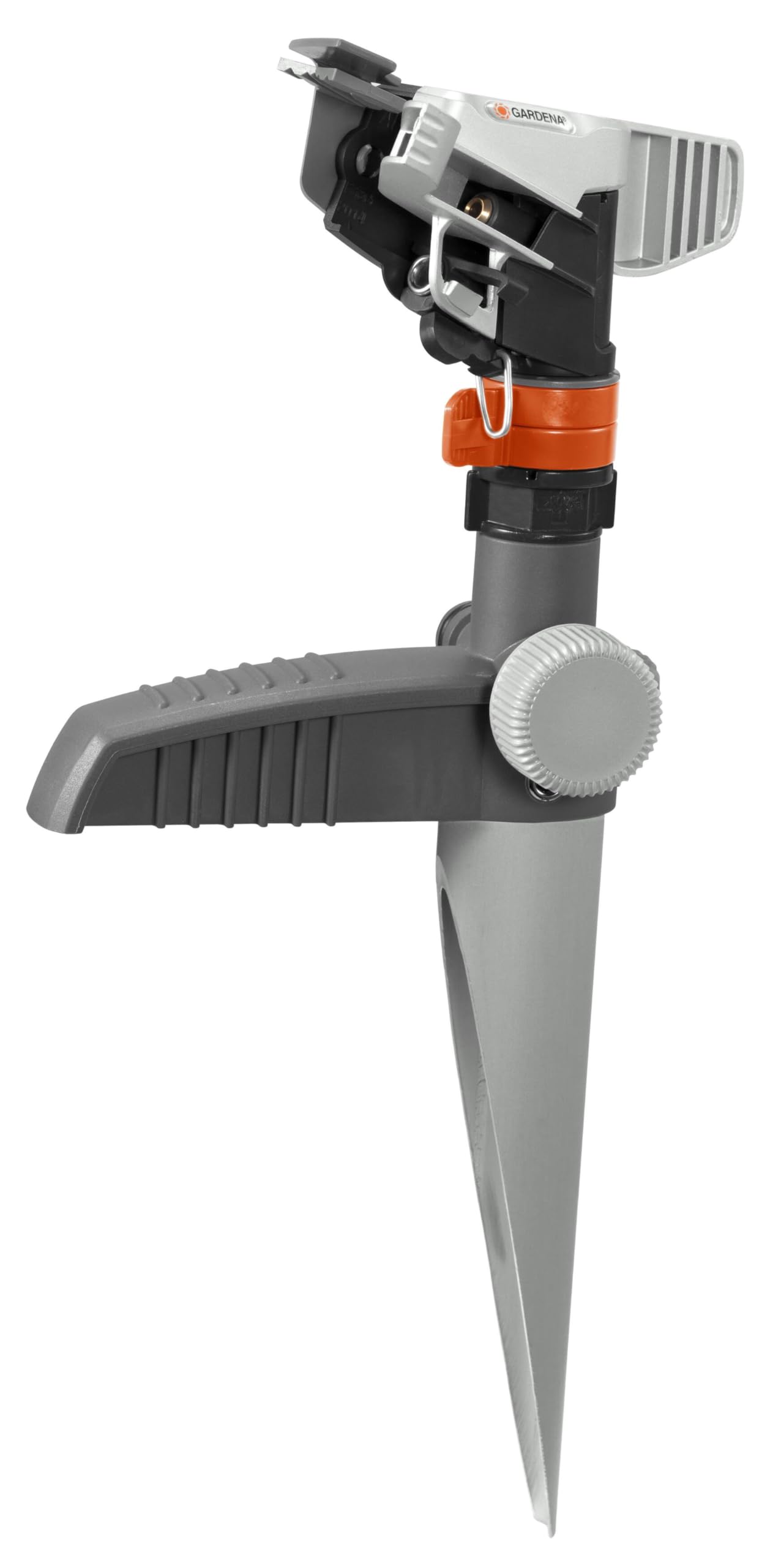 Gardena Premium pulse, circle and sector sprinkler (on metal spike): Premium sprinkler for watering larger areas up to 490 m², infinitely variable range adjustment up to 12.5 m (8136-20) - 08136-20