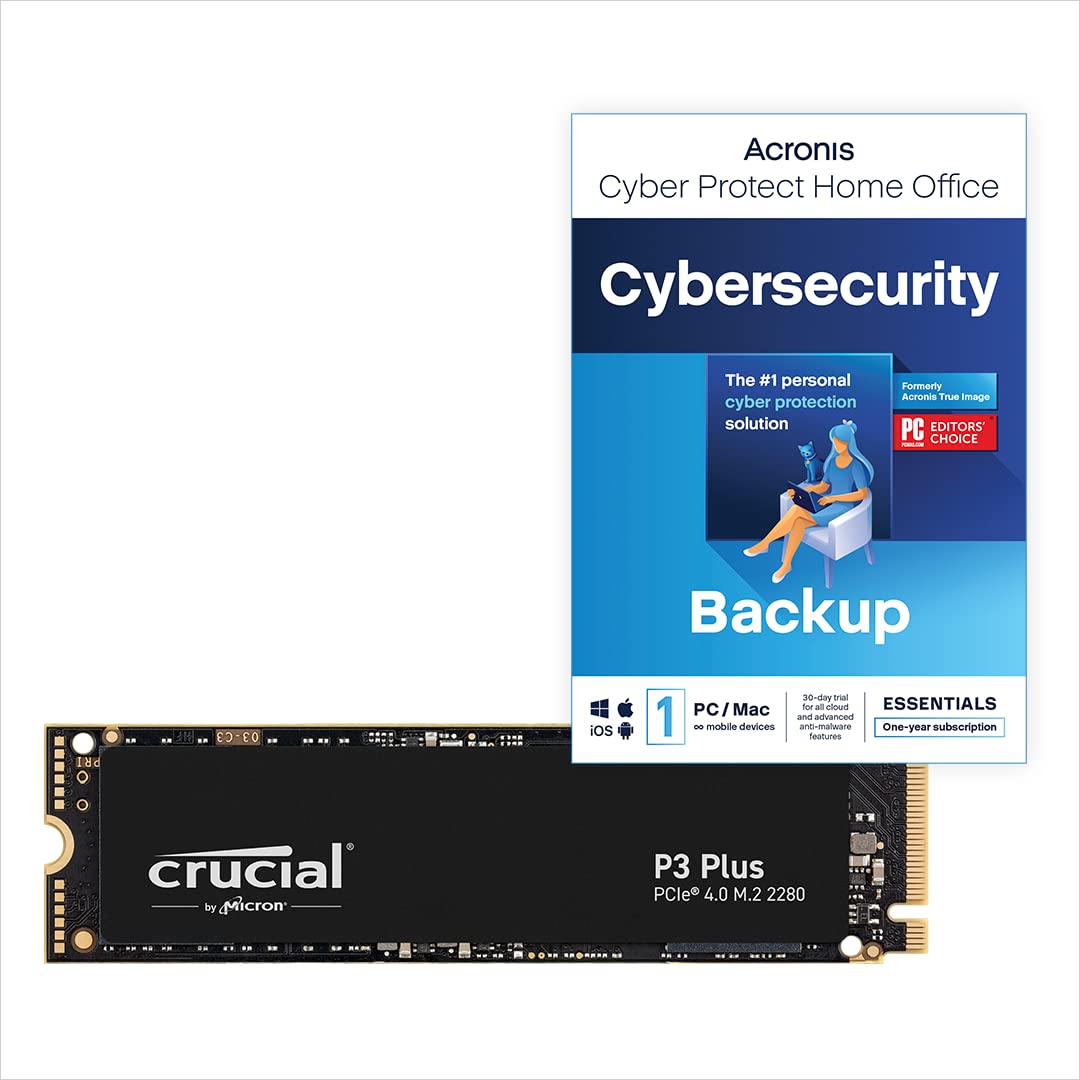 Crucial P3 Plus SSD 1TB M.2 PCIe Gen4 NVMe Internal SSD, 5,000 MB/s Read, 3,600 MB/s Write, Compatible with Laptop and Desktop, Solid State Drive - CT1000P3PSSD801
