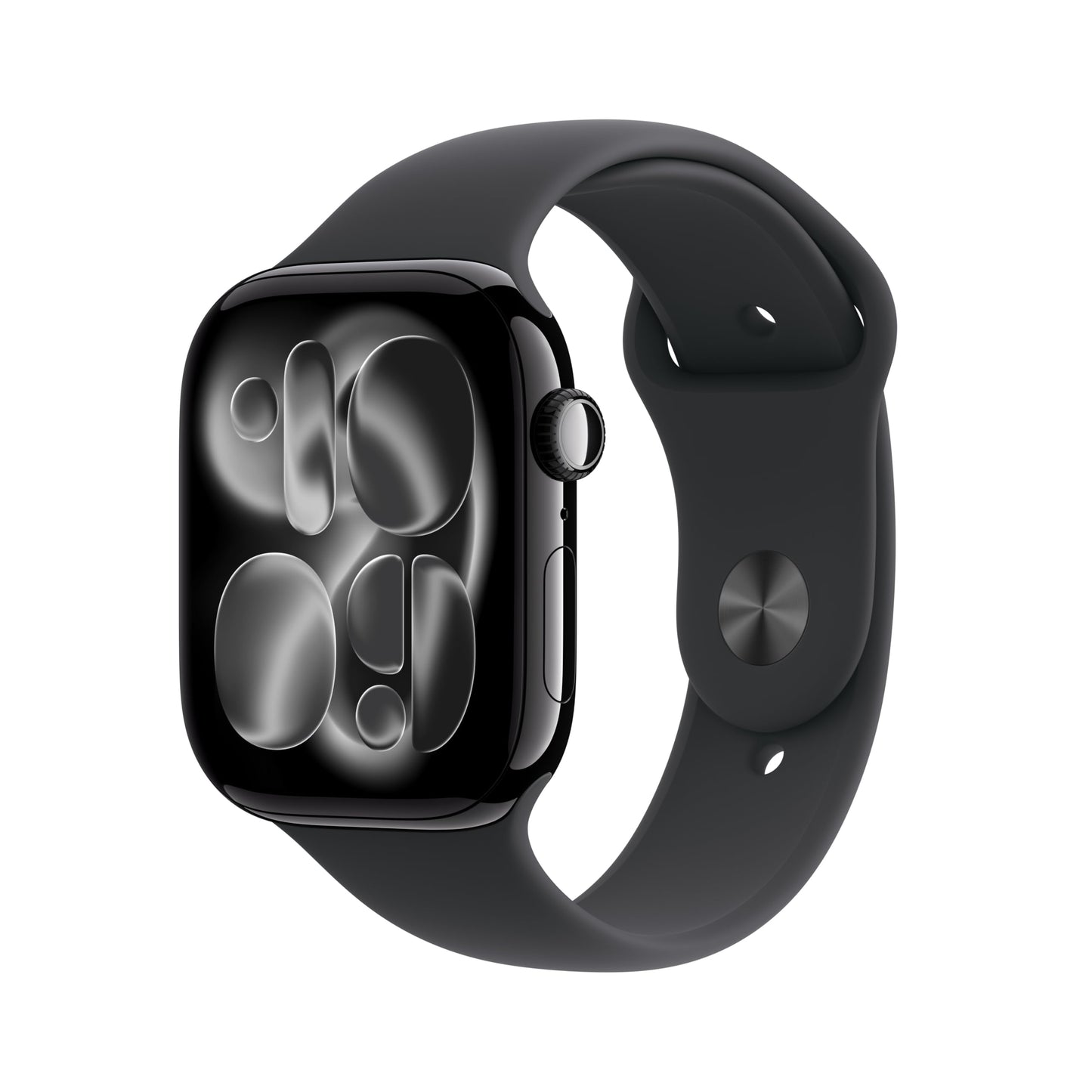 Apple Watch Series 11 GPS 46mm Smartwatch with Diamond Black Aluminum Case and Black Sport Band (S/M). Sleep index, fitness tracker, health tracking, always-on display, water protection - MEUW4ZR/A