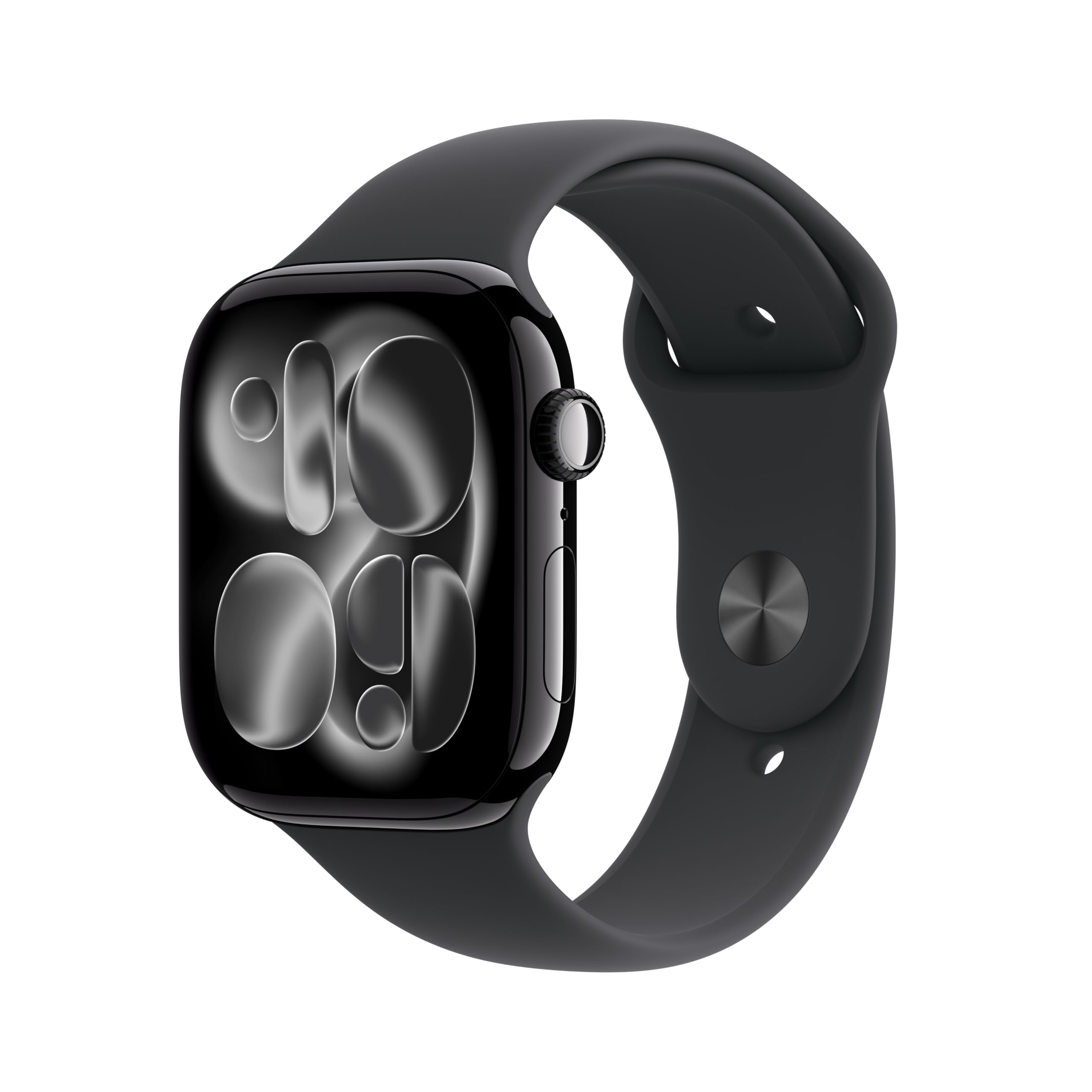 Apple Watch Series 11 GPS 46mm Smartwatch with Diamond Black Aluminum Case and Black Sport Band (S/M). Sleep index, fitness tracker, health tracking, always-on display, water protection - MEUW4ZR/A