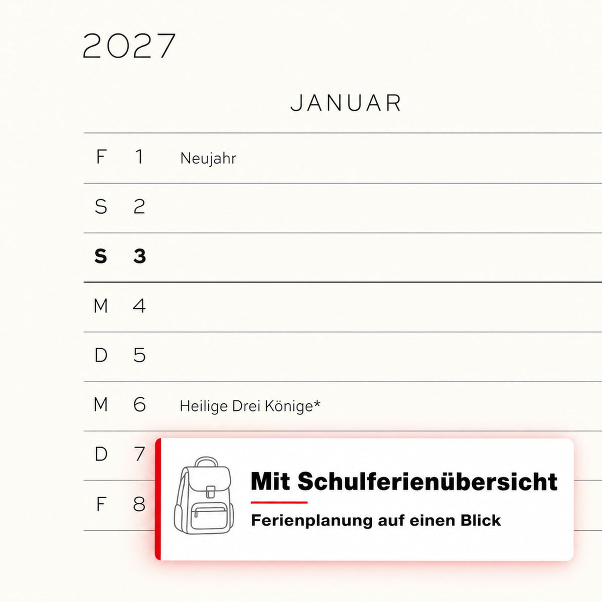 LEUCHTTURM1917 Calendar săptămânal 2027 Compoziție (B5) cu caiet - Planificator de întâlniri german, Cireș, ianuarie-decembrie 2027, Prezentare generală săptămânală în stânga + Pagina de note în dreapta - 400040