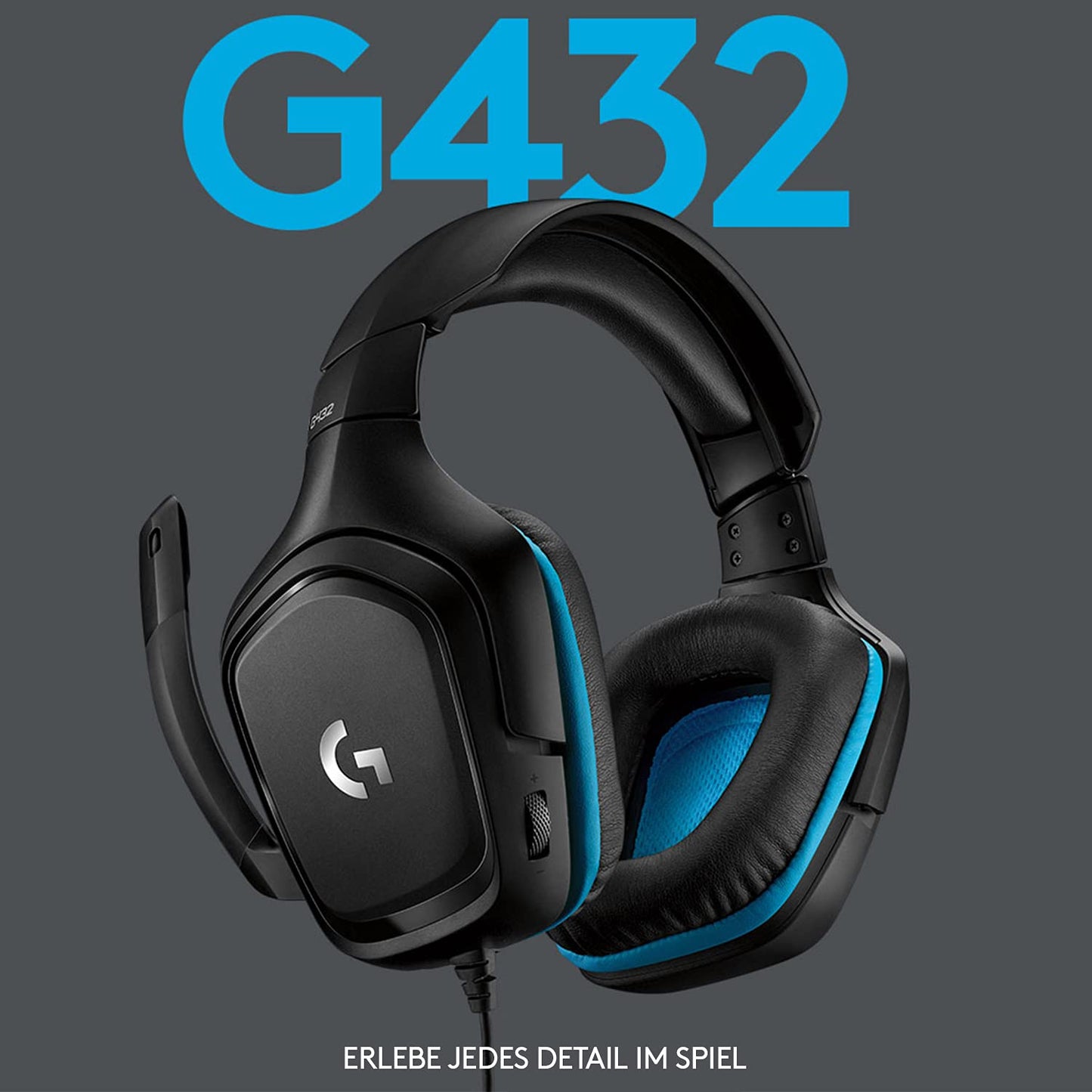 Logitech G432 Wired Gaming Headset, 7.1 Surround Sound, DTS Headphone:X 2.0, Boom Microphone with Flip Mute, Leatherette Ear Pads, PC/Mac/Xbox One/PS4/Nintendo Switch - Black - 981-000770
