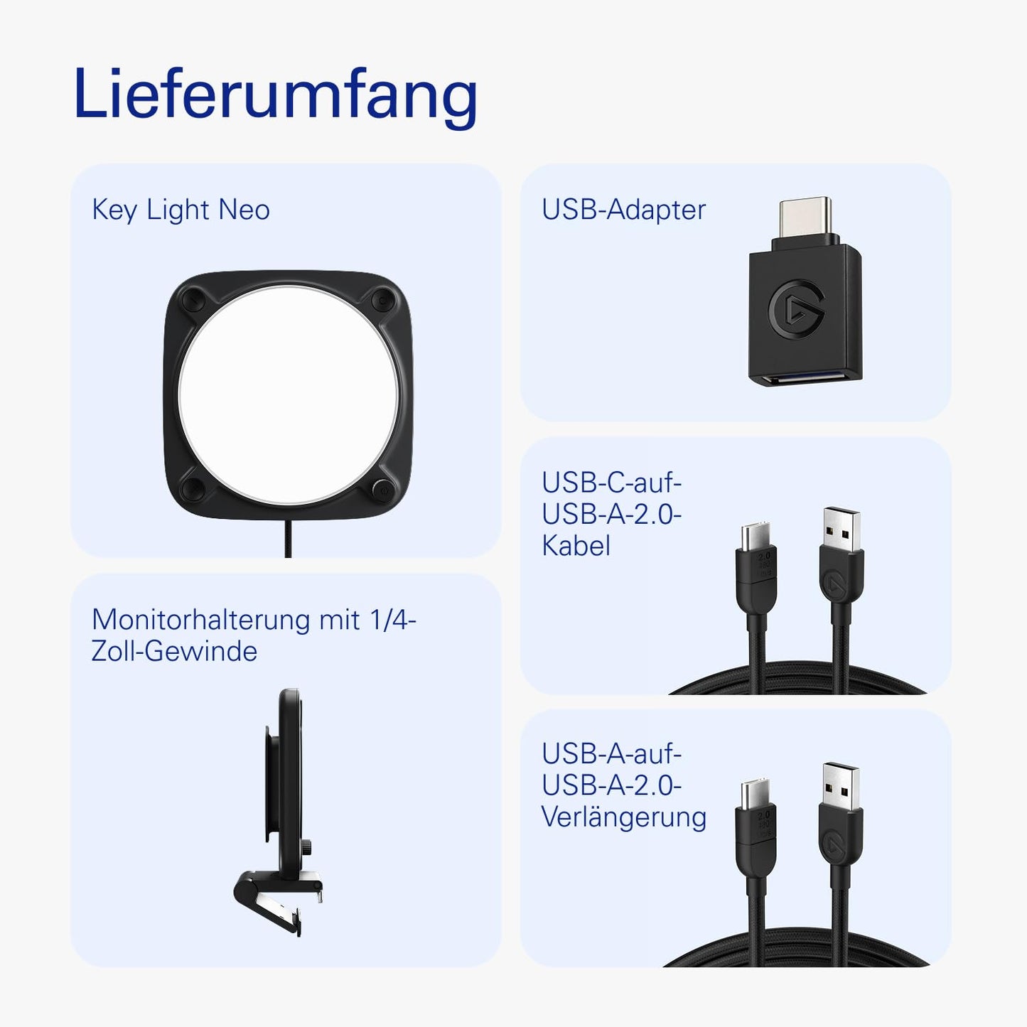 Elgato Key Light Neo Black with monitor holder - 20LAJ9911-bk