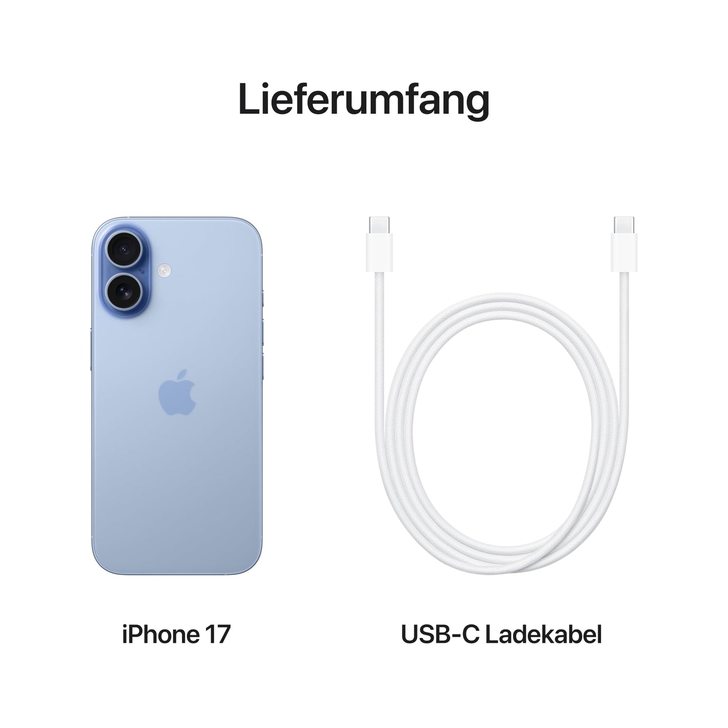 Apple iPhone 17 512 GB: 6.3" display with ProMotion, A19 chip, center stage front camera for smart group selfies, improved scratch resistance, all-day battery; fog blue - MG6T4ZD/A