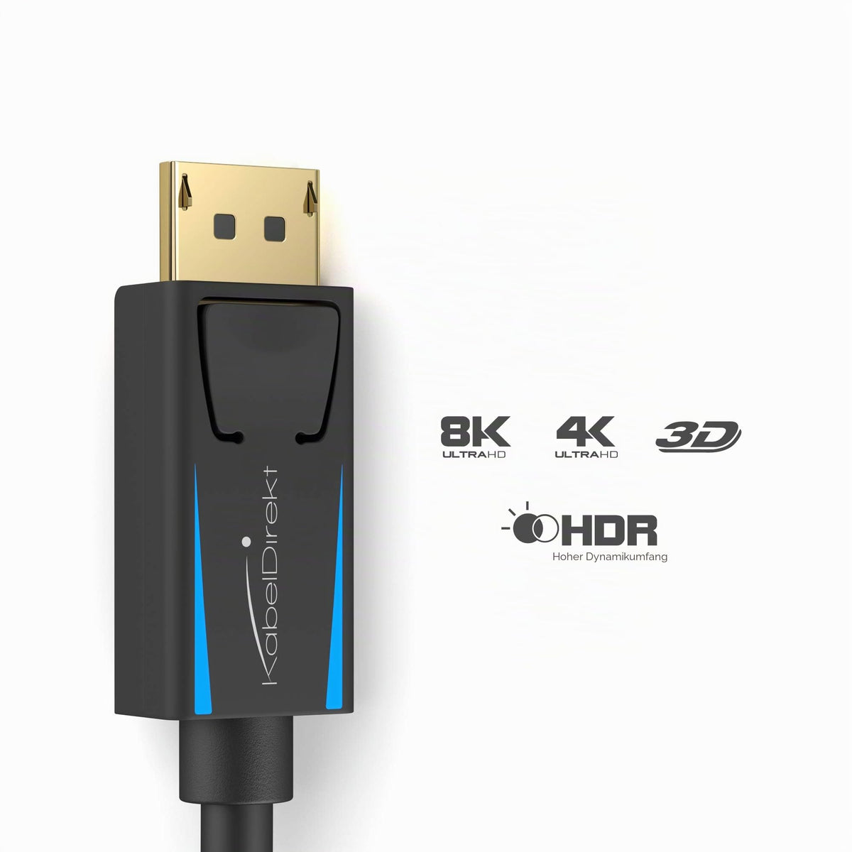 KabelDirekt – 8K și 4K DisplayPort-Kabel – 5x1.5m – v1.4, 240Hz - 2376