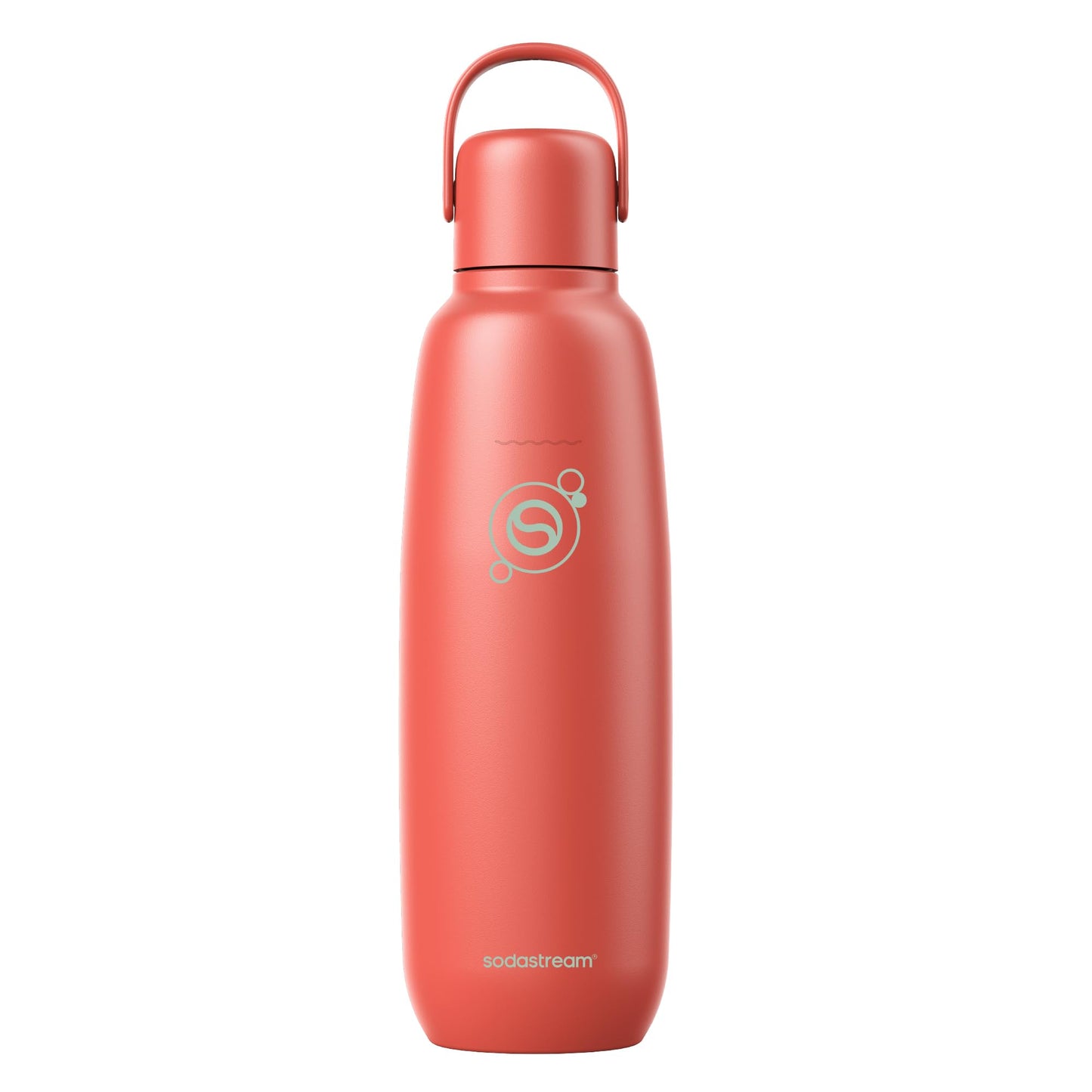 Sodastream Fizz & Go Stainless Steel Soda Bottle 0.9L Double Wall Insulated Thermos Bottle Keeps Hot & Cold for Carbonated Drinks Compatible with DUO, TERRA, ART, ENSO, Papaya Orange - 1062418440