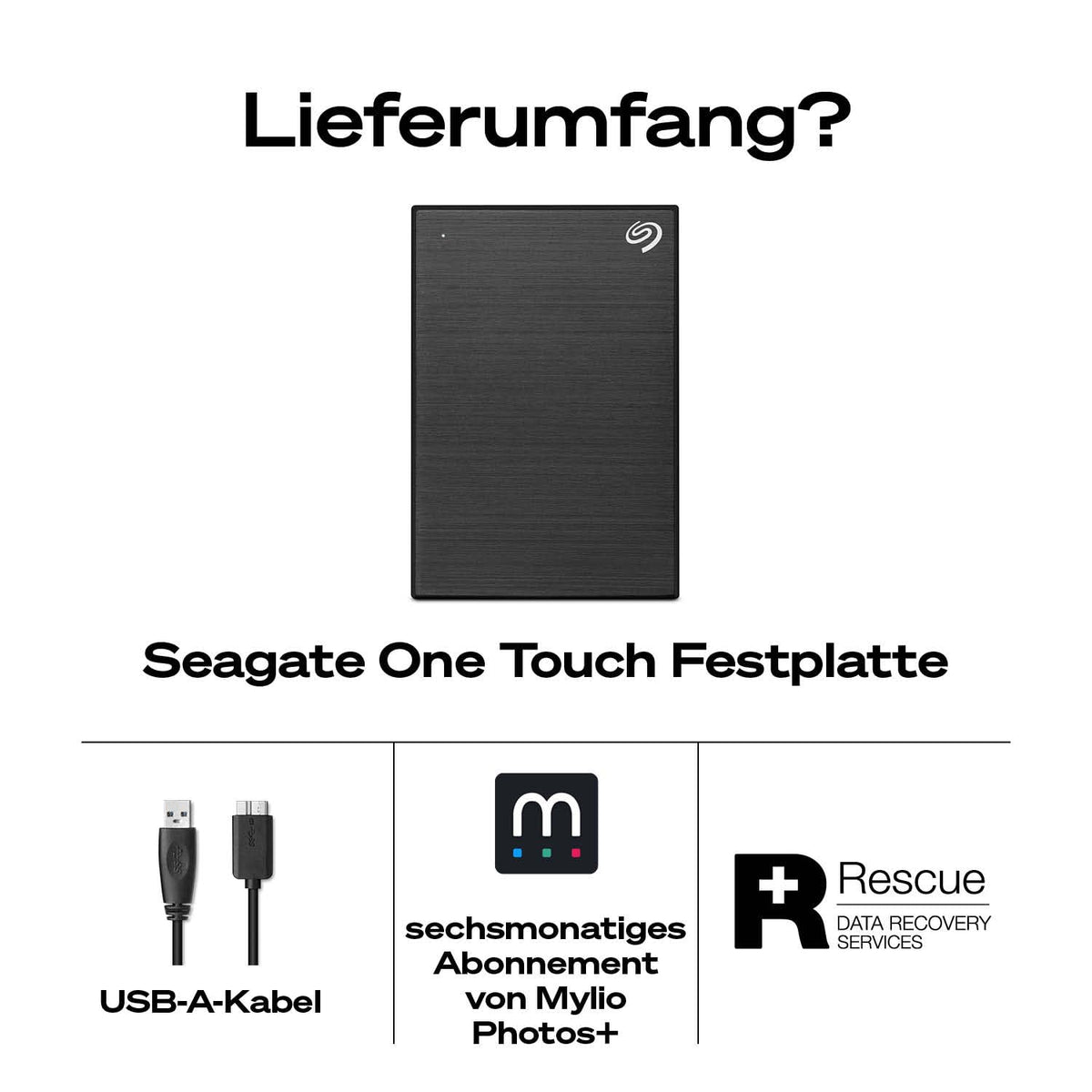 Seagate 2TB One Touch Hard Disk Extern Portabil | USB 3.0 (STKY2000404)