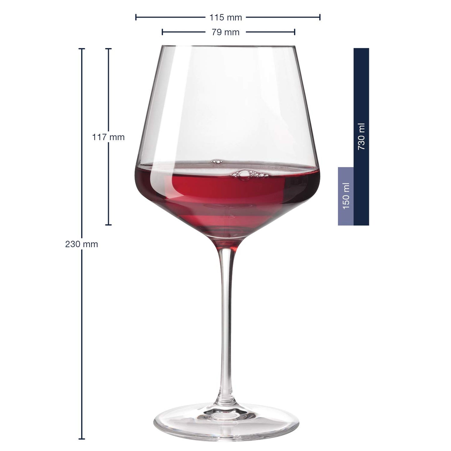 LEONARDO HOME Burgundy glasses PUCCINI (set of 6) • Scratch-resistant red wine glasses (730 ml) • Dishwasher safe & durable • Timeless glasses for red wine • Modern design • Burgundy glass Puccini • 069555