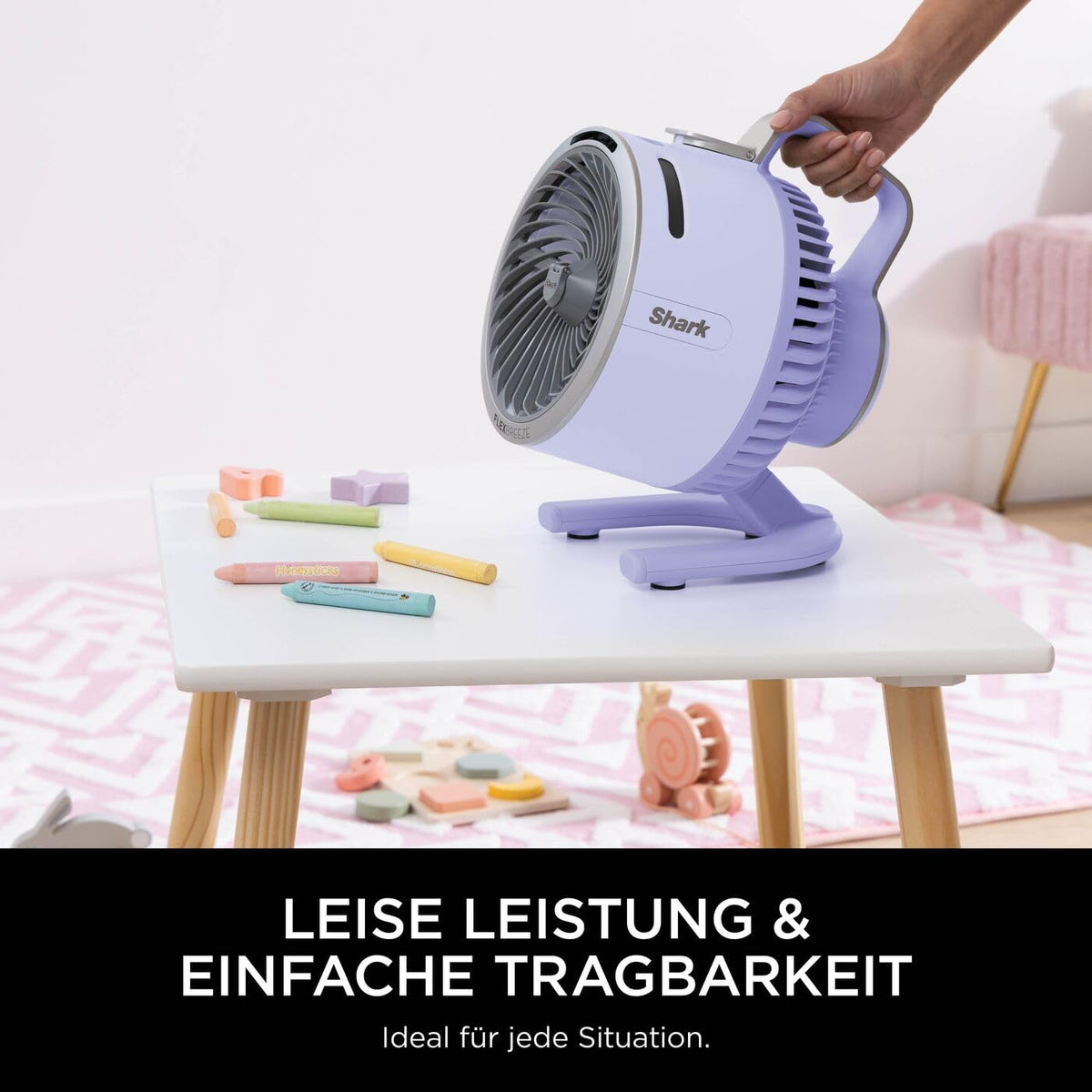 Ventilator Shark FlexBreeze HydroGo Starker cu pulverizare, Violet FA050EULV