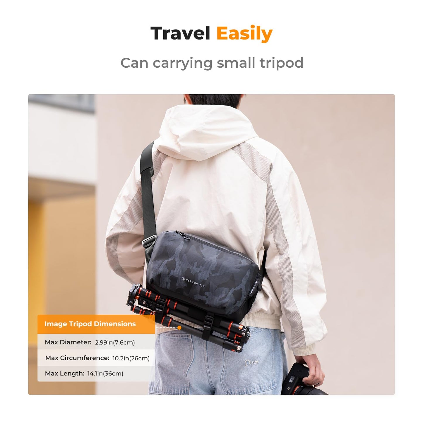 K&F CONCEPT Camera Backpack Shoulder Bag Square Bag Bags for Photographers Camera Rectangle Case Compatible with Canon/Nikon/Sony/DJI Mavic Drone Backpack - JPKF13.157V4US
