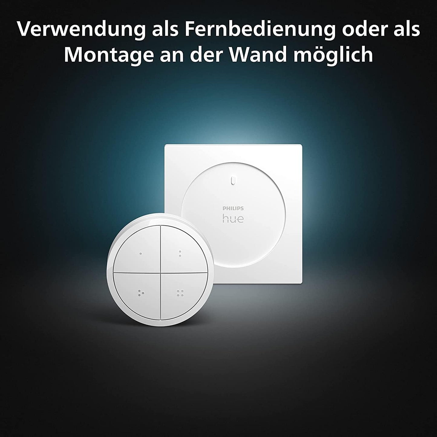 Philips Hue Tap Dial switch for Hue lighting systems, smart dimmer for controlling lights, wireless light switch without installation, white - 929003500101
