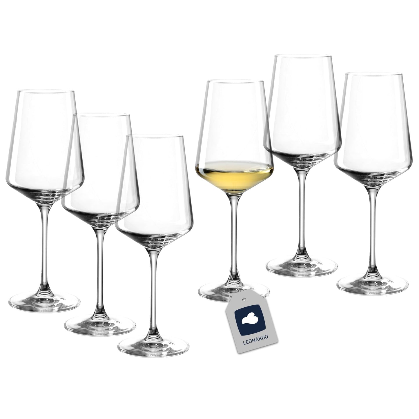 LEONARDO HOME Riesling glasses PUCCINI (set of 6) • Scratch-resistant wine glasses (400 ml) • Dishwasher safe & durable • Timeless glasses for white wine • Modern design • Riesling glass Puccini • 069540