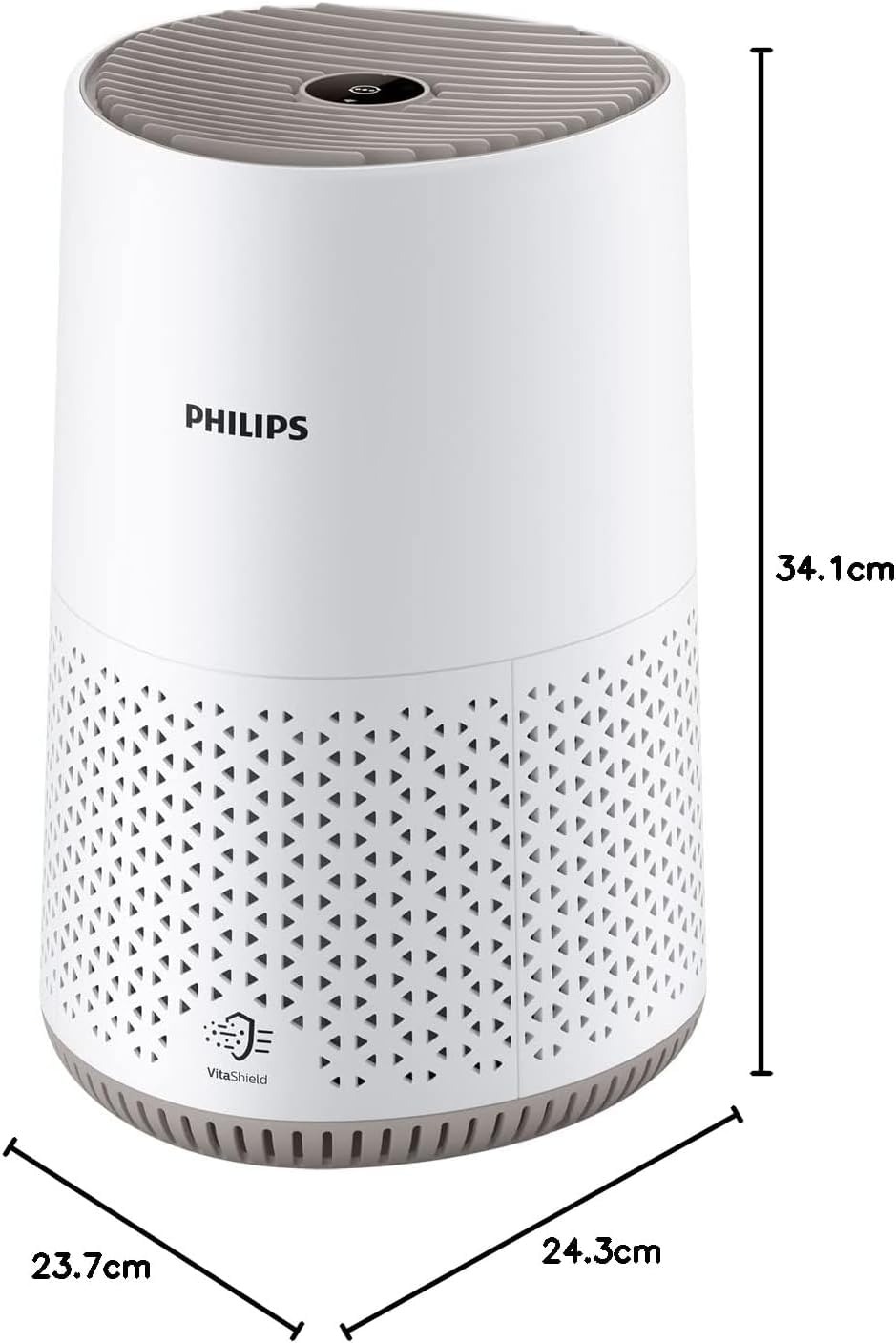 Philips air purifier 600 series, ultra-quiet and energy efficient for allergy sufferers, HEPA filter removes 99.97% of pollutants, for rooms up to 44m², app-controlled, white (AC0650/10)