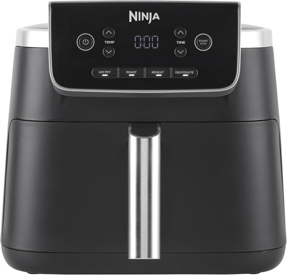 Ninja PRO Air Fryer, 4.7L Air Fryer, single basket air fryer, 4-in-1, for 1-2 servings, digital, cooking from frozen, non-stick drawer & crisper basket, black AF140EU