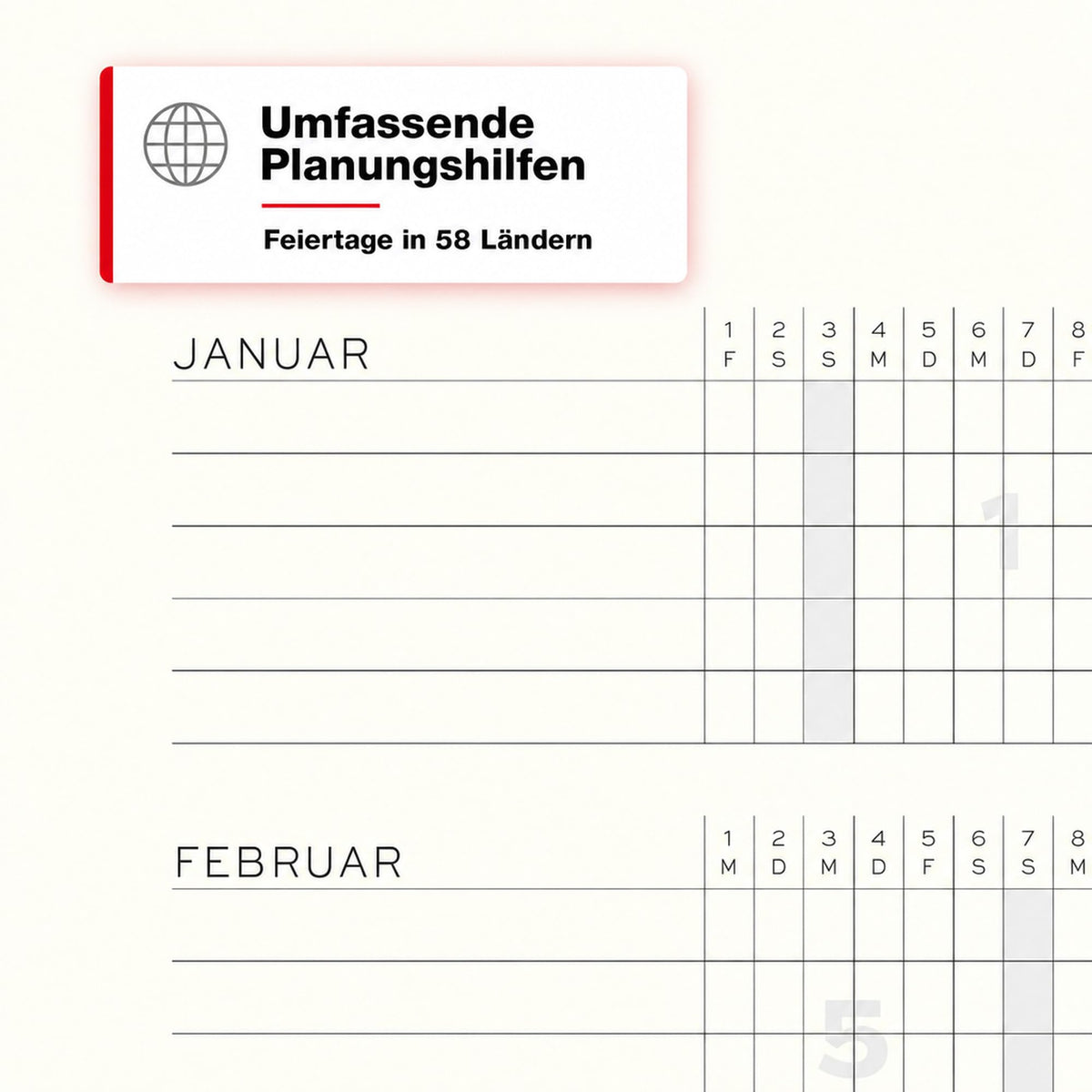 LEUCHTTURM1917 weekly planner 2027 Composition (B5) - German, Sunflower, 254 x 178 mm, January-December (12 months), weekly overview with hourly grid 7:00-22:00 per column, hardcover, 80 g/m² paper - 400143