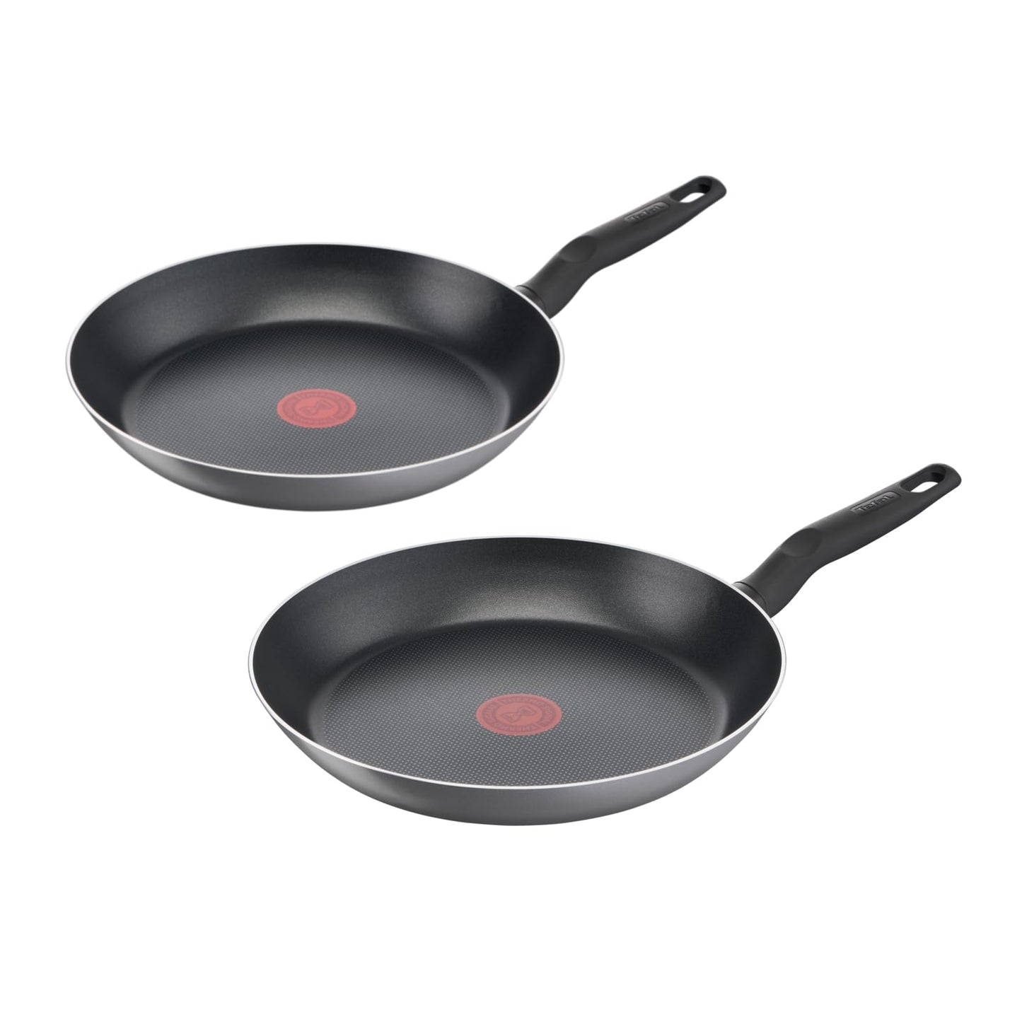 Tefal Easy Cook & Clean pan set 24/28 cm, non-stick coating, frying pans, thermo signal at ideal frying temperature, NOT suitable for induction, easy to clean, Made in France, B5559033