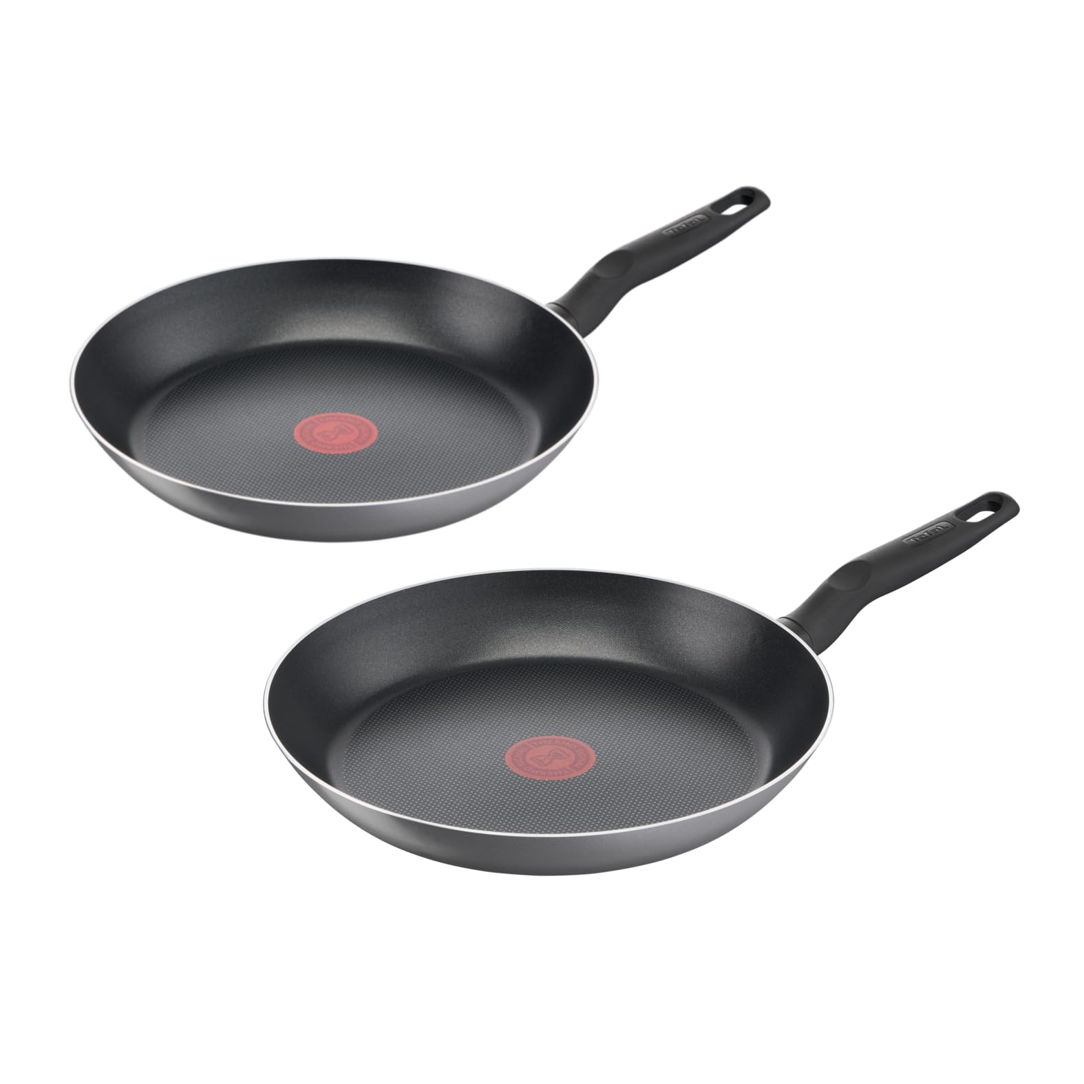 Tefal Easy Cook & Clean pan set 24/28 cm, non-stick coating, frying pans, thermo signal at ideal frying temperature, NOT suitable for induction, easy to clean, Made in France, B5559033