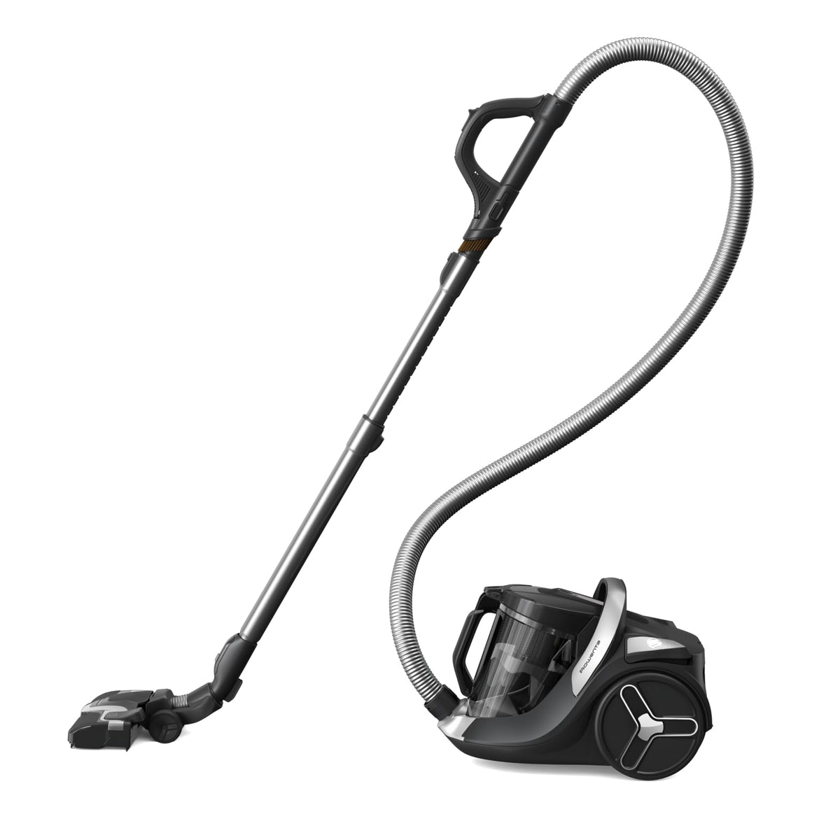Rowenta Green Force Cyclonic Effitech Animal, bagless vacuum cleaner, 500 W, 2.5 liters XXL capacity, particularly quiet at 66 decibels, Black-Aluminum, RO7C66