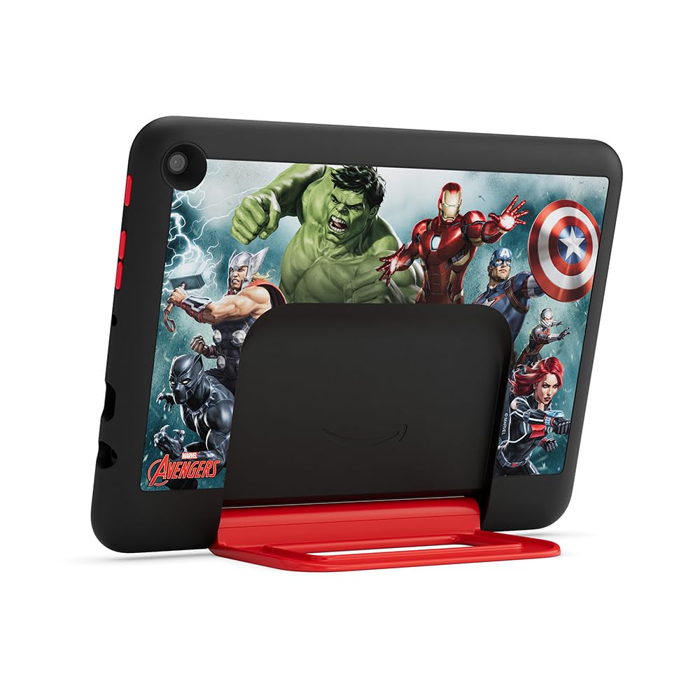Amazon's new child-friendly case for the Fire HD 8 tablet (only suitable for 12th generation tablets), Marvel Avengers design - 53-036069
