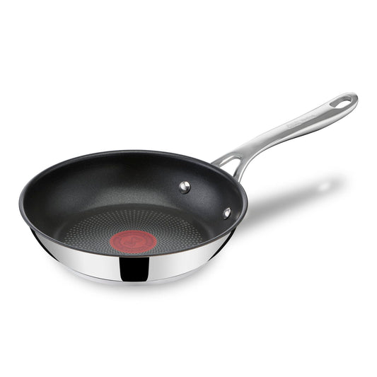 Tefal Jamie Oliver Cook's Direct On frying pan 20 cm, induction pan, non-stick, oven-safe, stainless steel pan, suitable for all types of stoves, riveted handle, E3040244