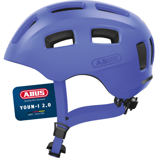 ABUS Youn-I 2.0 bicycle helmet - with light for children, teenagers and young adults - for girls and boys - mono blue, size M - 40171