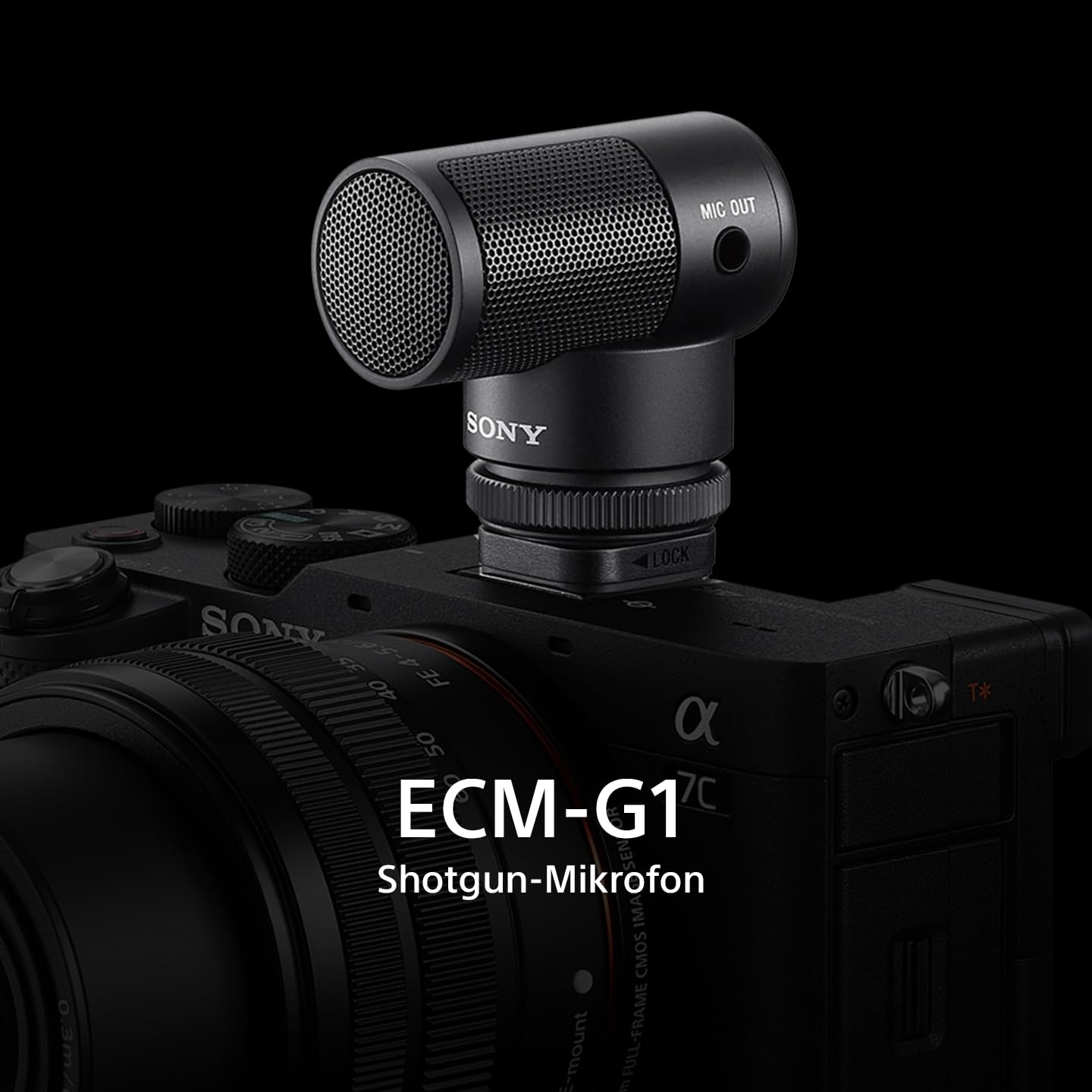 Sony ECM-G1, Shotgun Microphone, Clear Sound, Wind Protection, Compact & Lightweight, Ideal for Cameras, Vlogs, Content Creation, Streaming - ECMG1Z.SYU