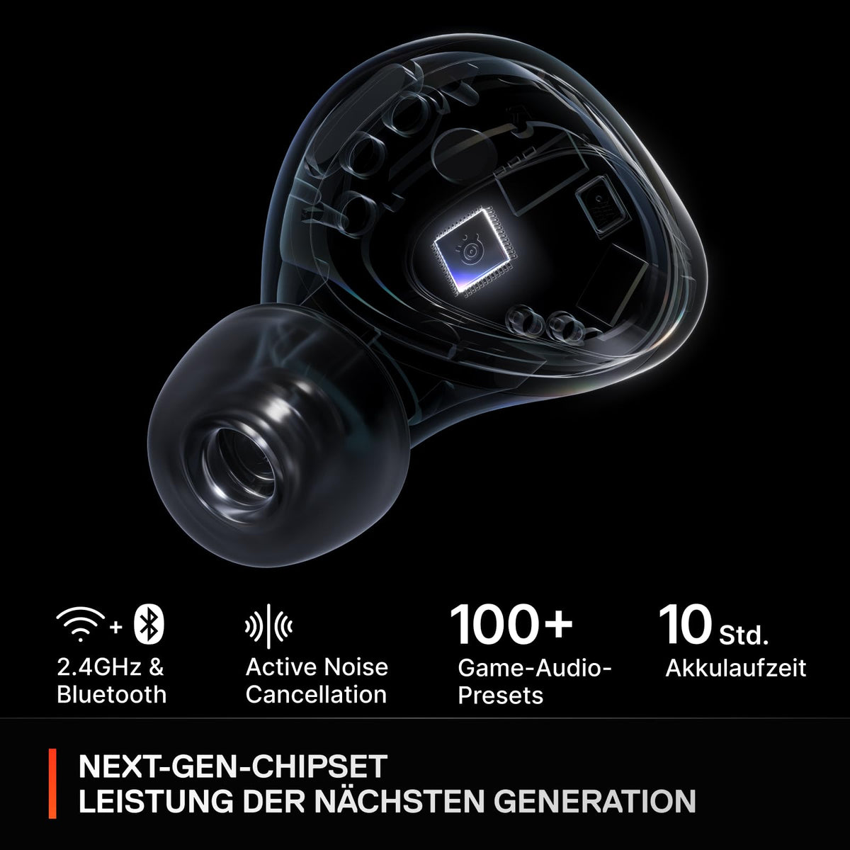 SteelSeries Arctis GameBuds for Xbox – Wireless In Ear Gaming Headphones – 2.4GHz + BT 5.3 – ANC/Transparency Mode – Water Resistant IP55 – 40H Battery – Wireless Charging – Xbox, PS5, PC, Switch 2, Mobile - 61707