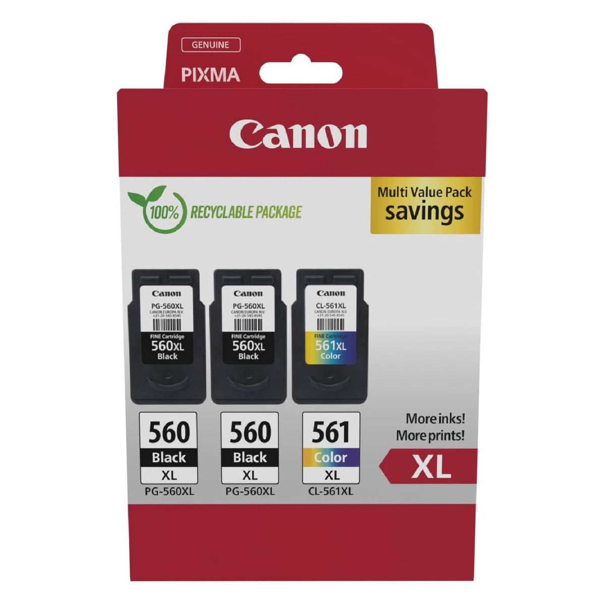 Canon PG-560XL + CL-561XL FINE Original Printer Cartridges Multipack XL - 3712C009AA