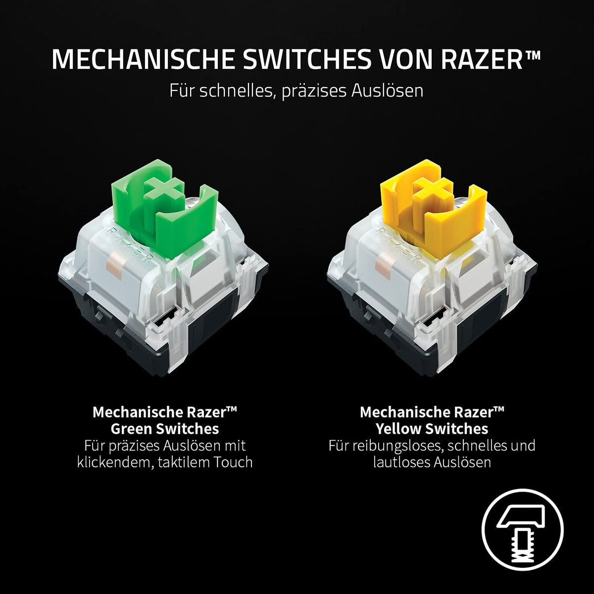 Razer BlackWidow V3 Mini HyperSpeed (Yellow Switch) - Tastatur de gaming mecanică wireless de 65% (Switch-uri mecanice silențioase, Bluetooth, USB-C) cu layout QWERTY US | Negru - RZ03-03890100-R3M1