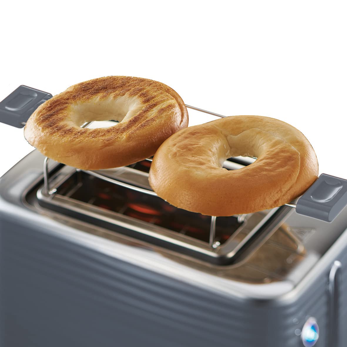 Russell Hobbs Toaster Inspire, Gray, 2-Slice, Glossy Finish - 24373-56